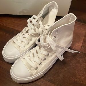 White high top sneakers